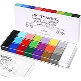 UCANBE Montmartre Face Body Paint Palette, 20 Colors Oil-Based Large Black & White Professional Painting Palette for Halloween FX Cosplay Party Costume Festival Stage Art Makeup Full Size 5.9oz