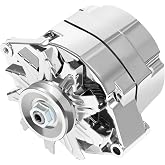 Automotive Alternator Chrome for 110Amp 1 Wire Self Exciting Street Rod GM 305 350 BBC SBC Replaces 240-203-3DC ADR0335-C