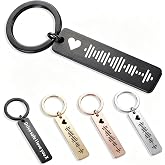 EDSG Personalized Spotify Code Keyring, Custom Drive Safe Key Ring I Love You Gifts for Him