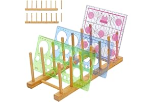 CRAFTYMELODY Bamoboo Kitchen Drying Dish Rack Holders Plate Rack Wood Pot Lid Holder Stand Kitchen Cabinet Organizer Vertical