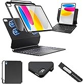 Sunnymark Keyboard Case for iPad 10th Generation & 11th (A16, 2025) – Easy-Set Magnetic Stand, Portrait/Landscape Mode, Removable Case with Multi-Touch Trackpad