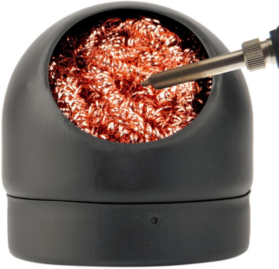 Fenleo Soldering Iron Tip Cleaner Solder Tip Cleaning Wire and Holder Soft Coiled Brass Tip Cleaner Kit, No Water Needed