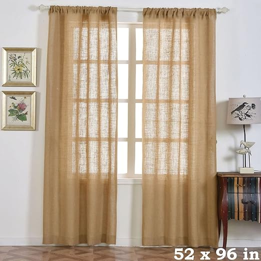 Amazon Com Balsacircle 52 X 96 Inch Natural Burlap Window Drapes