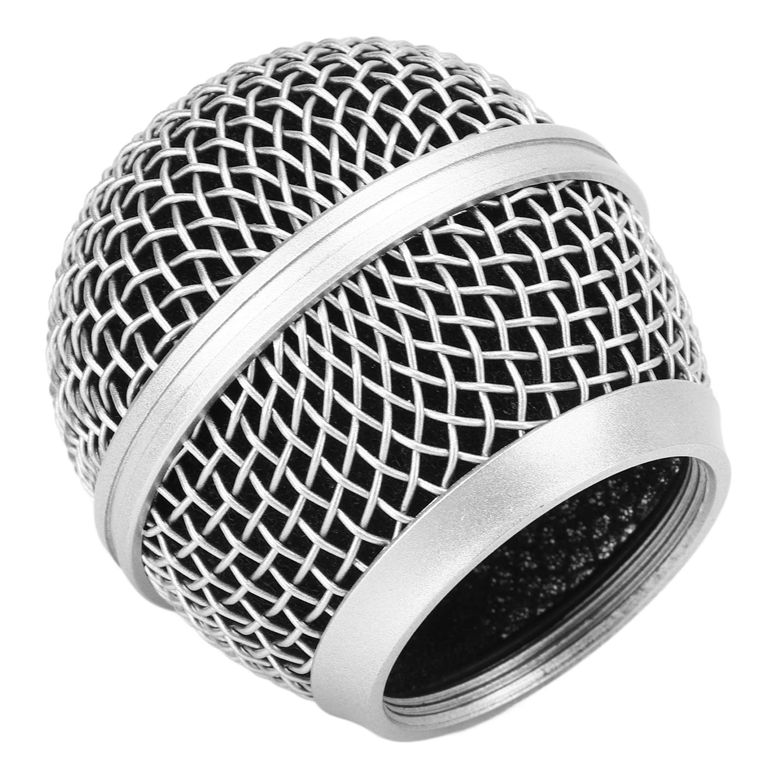Dpofirs Mesh Microphone Grille for SHURE SM 58 Microphone, Metal Microphone Replacement Head Built in Blowout Prevention Cotton For Singing