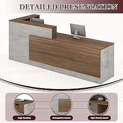 YTElantivo L-Shaped Reception Desk with Counter and