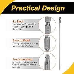 WorkBless 2 Pcs Magnetic Phillips Screwdriver Bit