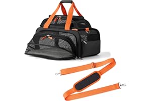 pidipiti 17x12.5x8.5 TSA Approved Expandable pet Carrier for Extra-Small Dog Under 6 lbs,Small-Medium cat Under 8 lbs,for jetblue and Other Airlines only Have 8.5'' Height Space underseat