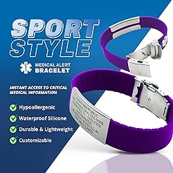 Sport Medical Alert Bracelet for Men & Women