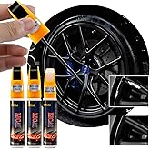 Quick & Easy Gloss Black Rim Scratch Repair Pen for Car Wheels Universal Touch Up Paint to Fix Scratches, black wheel touch u