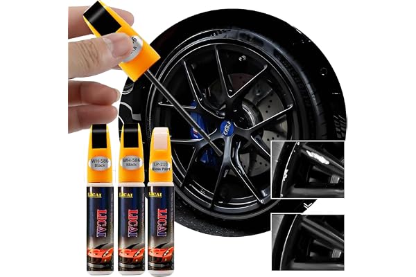 ZGyigehe Quick & Easy Gloss Black Rim Scratch Repair Pen for Car Wheels Universal Touch Up Paint to Fix Scratches, Curb Rashe