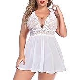 Avidlove Women Plus Size Babydoll Lingerie Lace Chemise Mesh Sleepwear