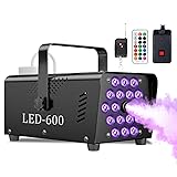 MLIKOEU Fog Machine Smoke Machine, 18 LED Lights