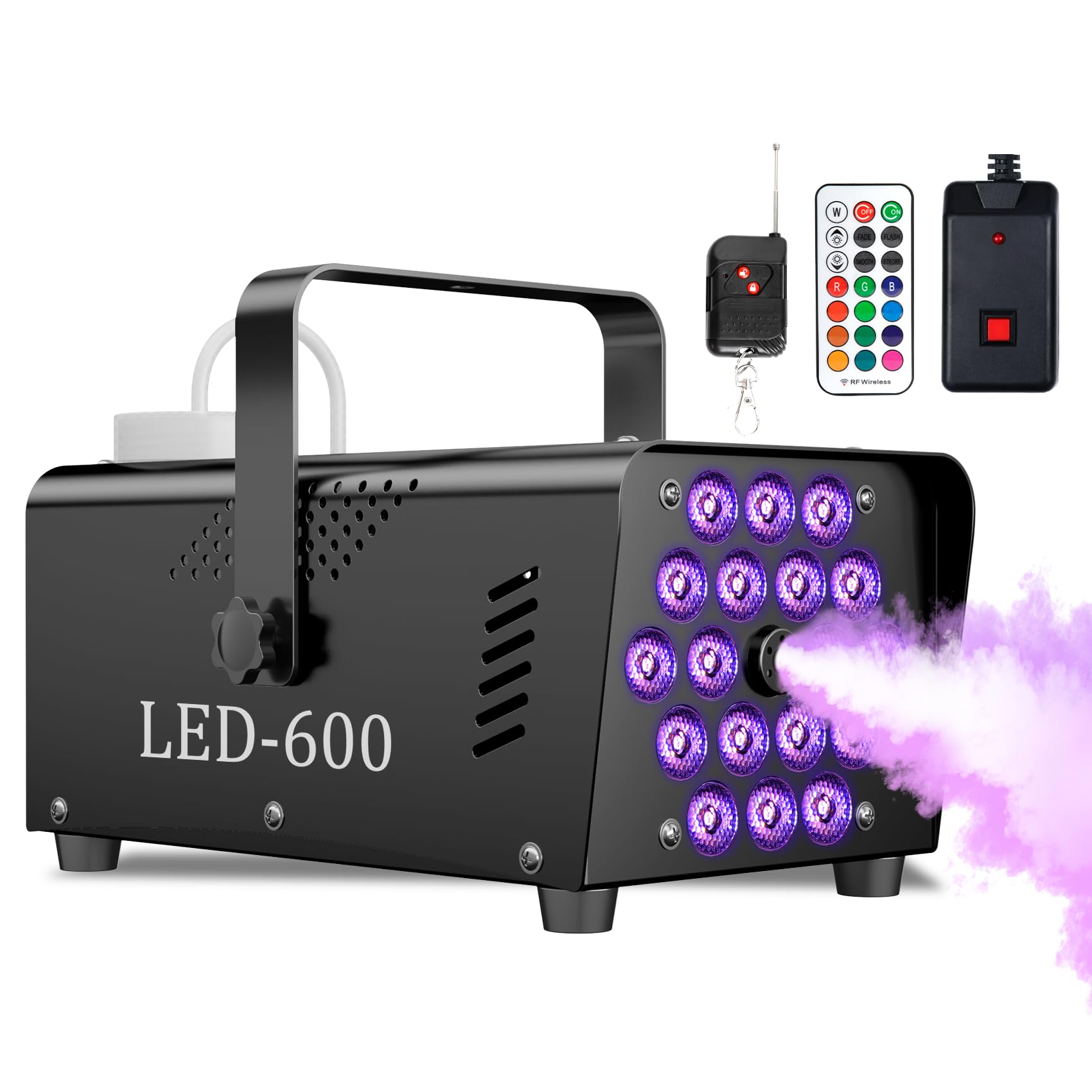 MLIKOEU Fog Machine Smoke Machine, 18 LED Lights