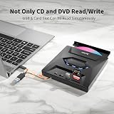 Alxum Type-C USB 3.0 External DVD Drive CD Burner Writer SD Card Reader Ports view 4