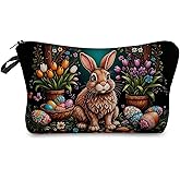 Livel lhood Easter Bunny Makeup Bag Cute Small Organizer Zipper Pouch Easter Egg Bunny Cosmetic Bag Easter Birthday Present for Women Friends-2