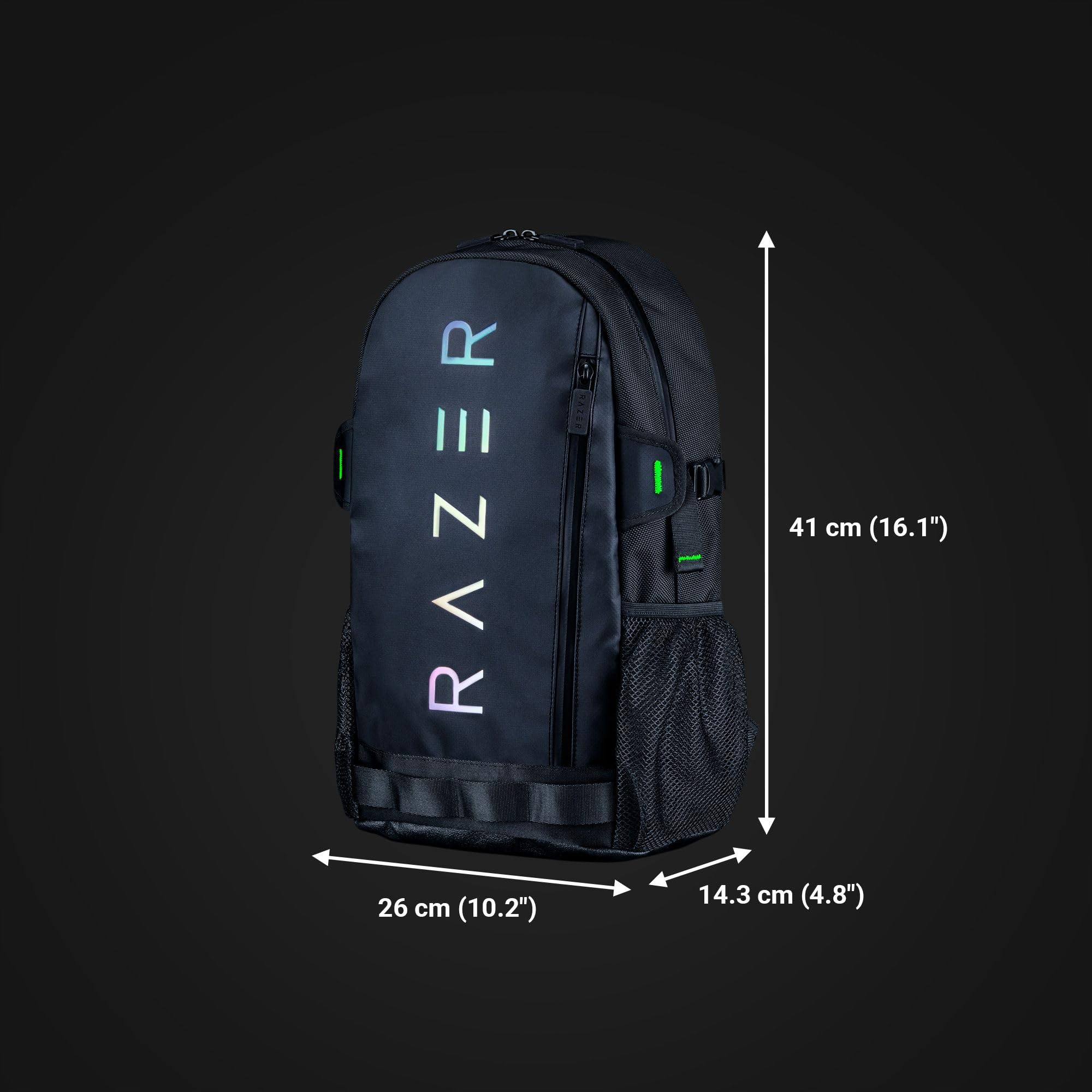Razer Rogue V3 Backpack (13,3") Chromatic Edition - Kompakter Reise Rucksack (Fach für Laptop bis 13 Zoll, Abriebfest, Außenhülle aus Polyester) Schwarz 3