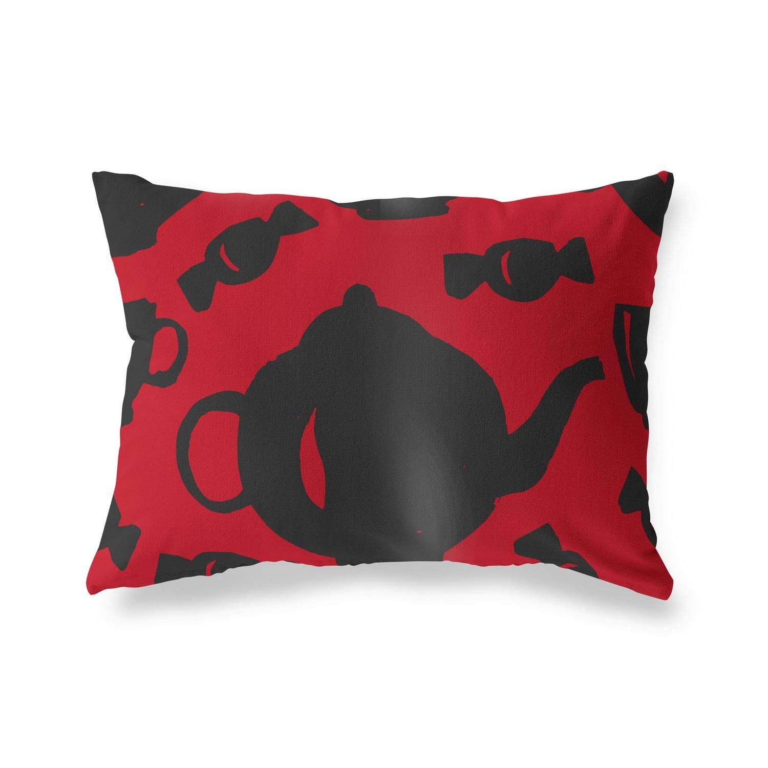 BonaMaison Decorative Cushion Cover, Red Black Throw Pillow Covers, Home Decorative Pillowcases for Livingroom, Sofa, Bedroom, Size: 45X60 Cm - Designed and Manufactured in Turkey