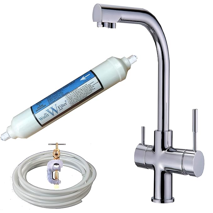 NW08 Triflow Deluxe Chrome 3way Kitchen Tap Water Filter System Triflow 3 way faucet Amazon