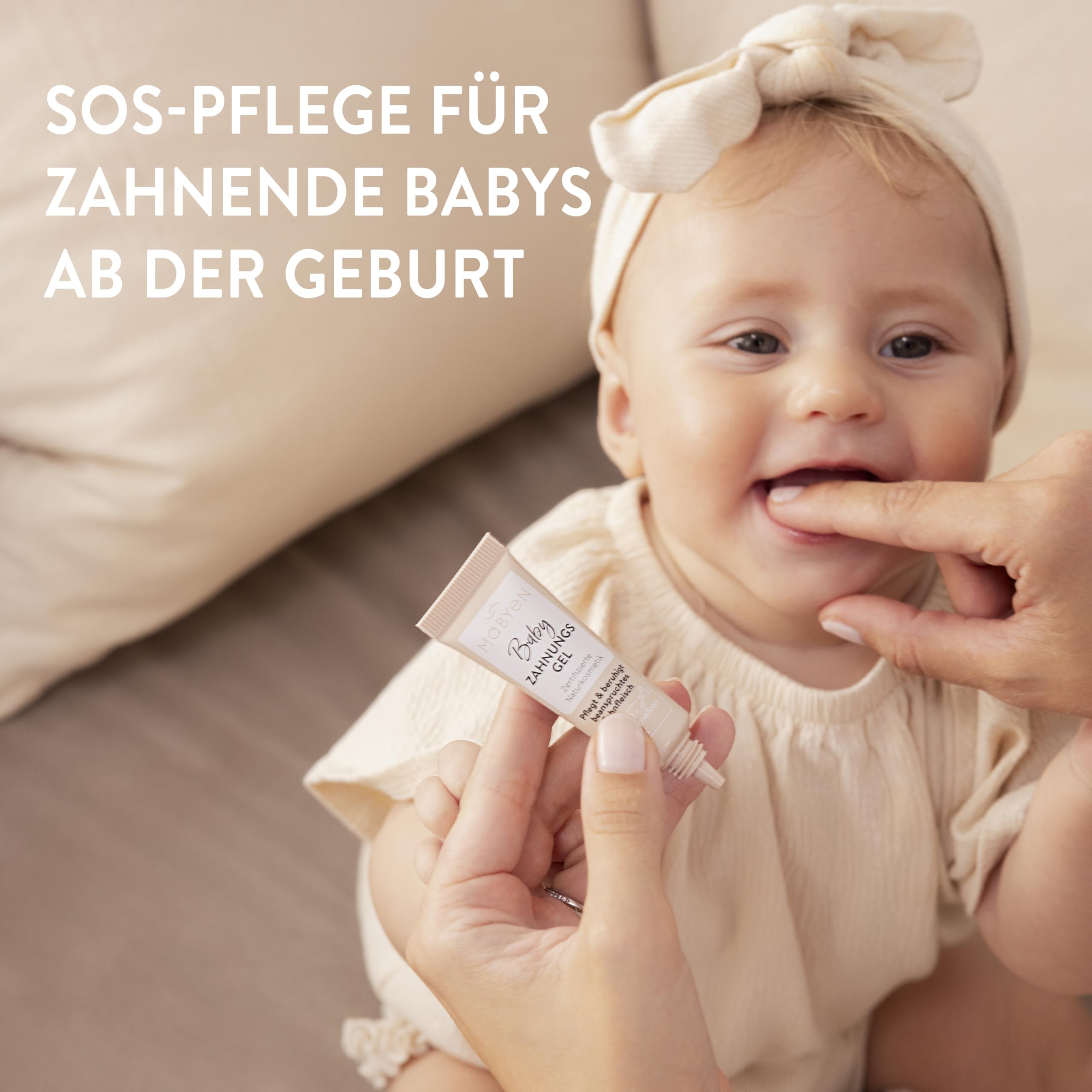 MABYEN Baby Zahnungsgel Säuglinge 10ml | Zahnfleisch Gel mit pflegenden Inhaltsstoffen - Ohne Alkohol - ab der Geburt - Zahnungshilfe Baby für beanspruchtes Zahnfleisch - SOS-Pflege beim Zahnen 4