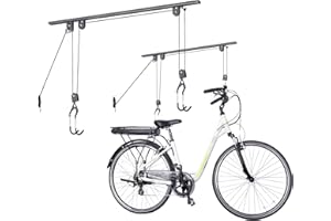 DELTA CYCLE & HOME Bike Hoist- Heavy Duty for Space Saving - Road, Commuter & Mountain Bikes, Holds Kayaks & Ladders - No-Hassle Installation for Quick & Easy Access