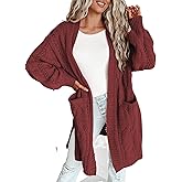 Dokotoo Long Cardigans for Women Open Front 2025 Long Sleeves Winter Sweaters with Pockets