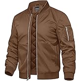 TACVASEN Men's Bomber Jackets Thermal Quilted Jacket Water Resistant Warm Winter Coats