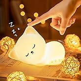 Night Light for Kids,16 Colors Cat Lamp Cute Lamp,Dimmable Baby Night Lights for Nursery,Silicone Rechargeable Nightlight for Kids Room,Kawaii Room Decor,Cat Themed Gifts,Valentines Day Gifts for Kids