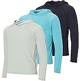 Real Essentials 3 Pack: Boys' Rashguard Long Sleeve Hoodie UV Sun Protection Fishing Swim Shirt for Youth Kids Teens