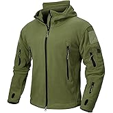 NAVEKULL Men's Tactical Hoodie Fleece Jacket Winter Warm Full-Zip Military Army Outdoor Hiking Coat with 7 Zip-pockets