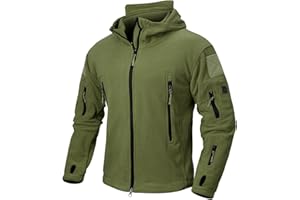 NAVEKULL Men's Tactical Hoodie Fleece Jacket Winter Warm Full-Zip Military Army Outdoor Hiking Coat with 7 Zip-pockets