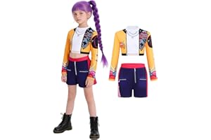 Ruimeier Demon Costume Kids Girls Hunters Cosplay 3-12Years Pop Singers Stage Role Play Outfits Toddler Halloween Costumes