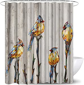 Amazon.com: Vintage Bird Shower Curtain Sets Colorful ...