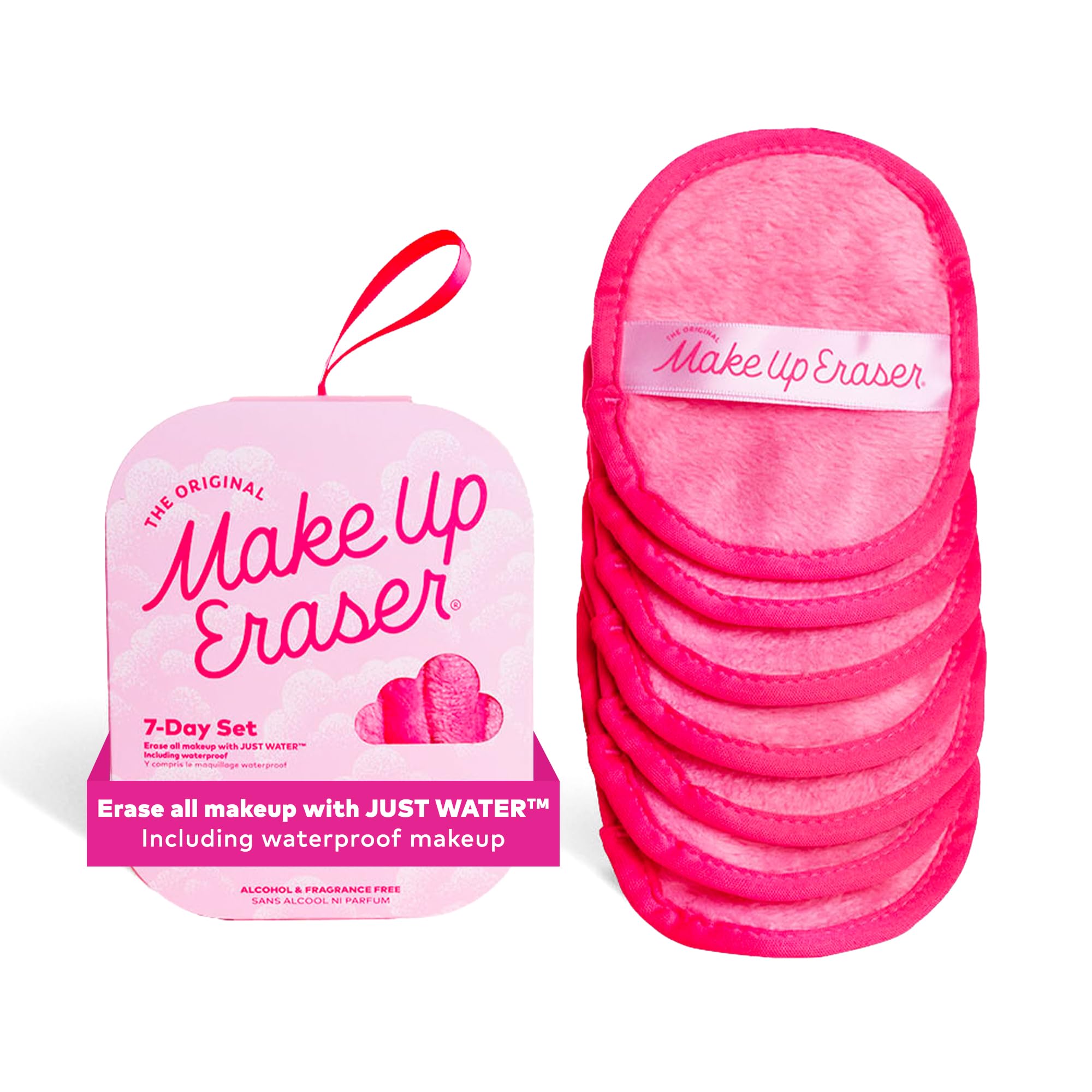 The Original MakeUp Eraser, 7-Day Set, Erase All Makeup with Just Water, Including Waterproof Mascara, Eyeliner, Foundation, Lipstick, Sunscreen, and More! 7ct