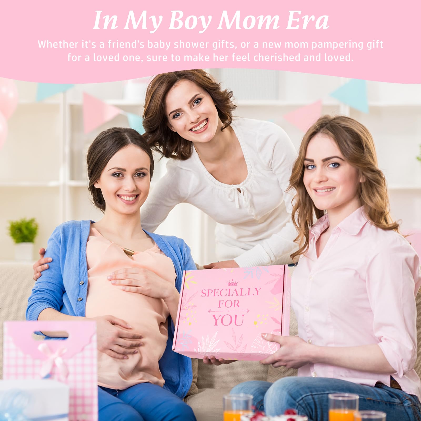 iAOVUEBY New Mom Gifts & Baby Girl Gift Basket, Baby Shower Gifts for Expecting Mom To Be, Postpartum Gifts For Moms, New Mom Care Package After Birth, First Time Mothers Day Birthday Gifts for Women