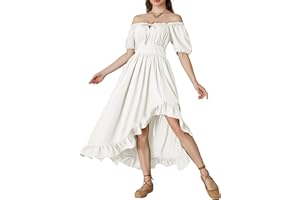 Scarlet Darkness Renaissance Dress Women Cottagecore Corset Dress Ruffle Maxi Dress with Pockets