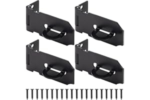 EVCUHASL Door Lock Hasp Latch, Thicked Design Latch Lock, Stainless Steel Security Packlock Clasp Hasp Lock Latch for Doors, Black Finish with Screws, 4 Pack(3 Inch)