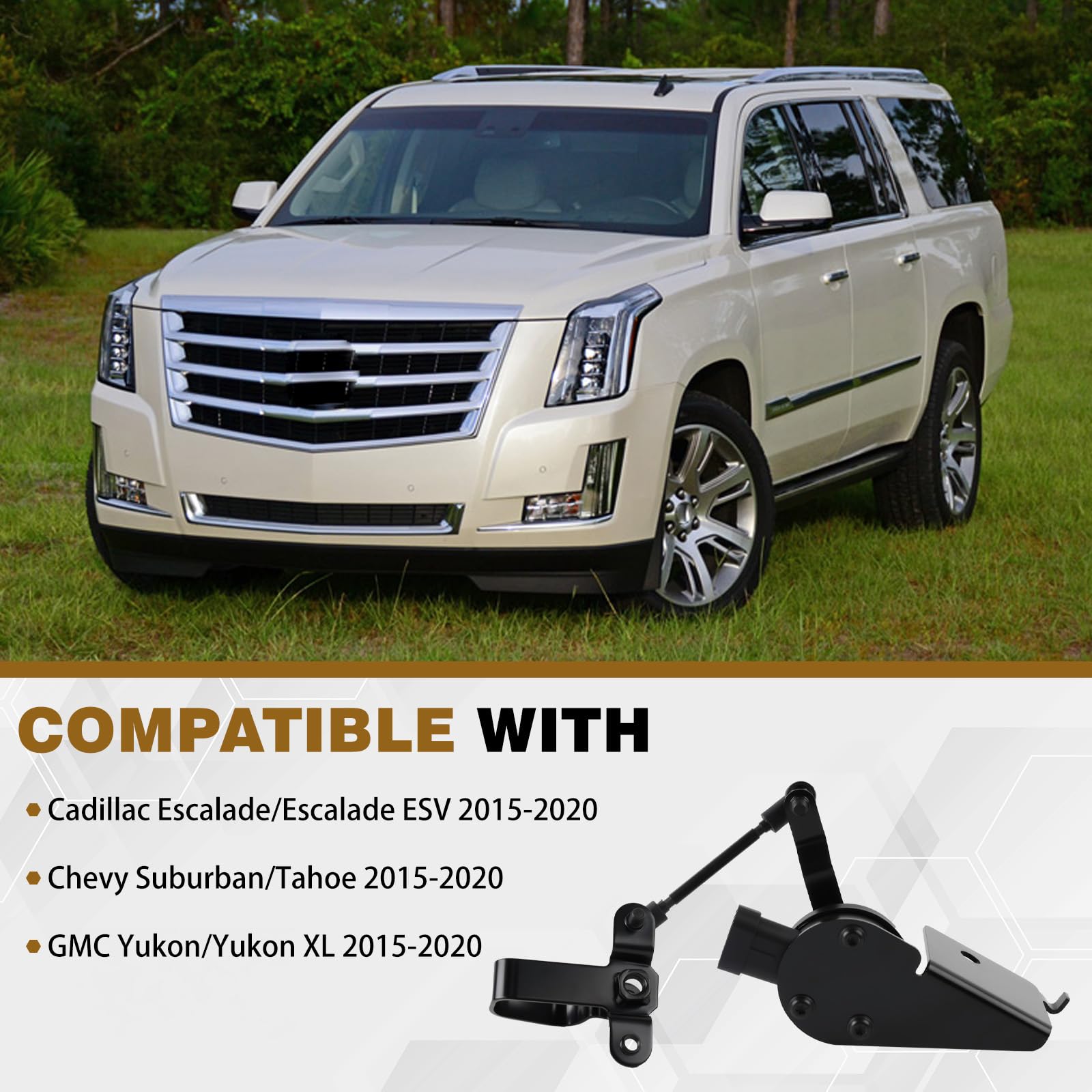 Condition photo showing New/Like New for charouse 23152100 front rear ride height level sensor compatible with cadillac escalade esv 2015-202