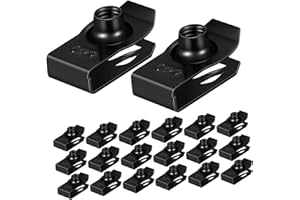 COOLHIYA Nut Clips U Clips 20 Pcs Black Metal U-Shaped Fasteners for Mud Flap Repair Resistant to Damage Easy Installation