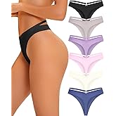 READY TO LOVE Women's Underwear Seamless Thongs 6 Pack No Show Thong Breathable Invisibles Hollow Out Sexy Panties Underwear