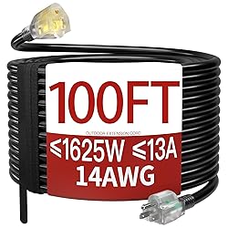 100 FT 14/3 Extension Cord Outdoor, Heavy Duty