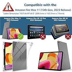 JvKzaen Clear Case for Amazon Fire Max 11 Case