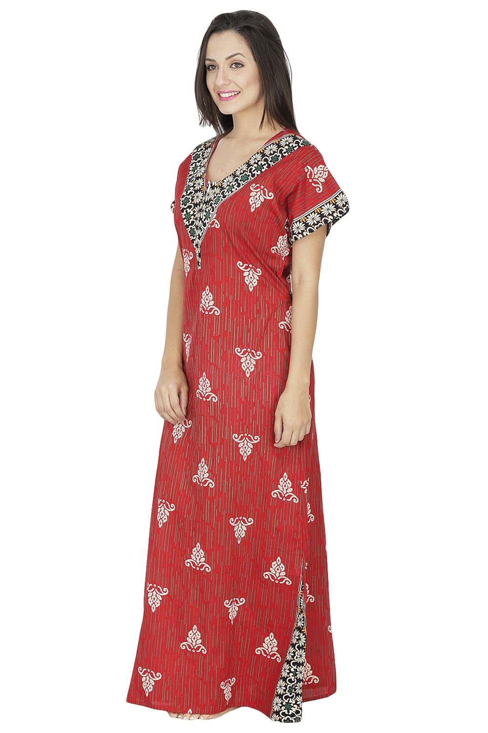 secret wish women's cotton nighty, nightdress (free size)