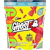 GHOST Hydration Packets, Sour Patch Kids Redberry, 12 Sticks, Electrolyte Powder - Drink Mix Supplement with Magnesium, Potassium, Calcium, Vitamin C - Vegan, Free of Soy, Sugar & Gluten