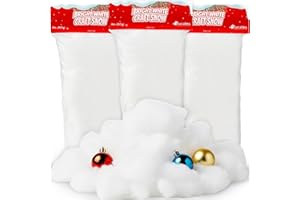 EUCATUS BEST PRODUCTS AND GIFTS Eucatus 3 Pack Fake Snow Fluff Sheet – 45 sqft Fluffy Cotton-Like Christmas Snow for Mantle, Tabletop, Winter Village, Tree Base & Nativity Display Decoration