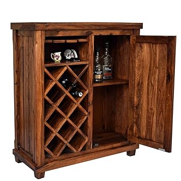 Daintree Cosmos Bar Cabinet (Natural Teak, Lacquer Finish)