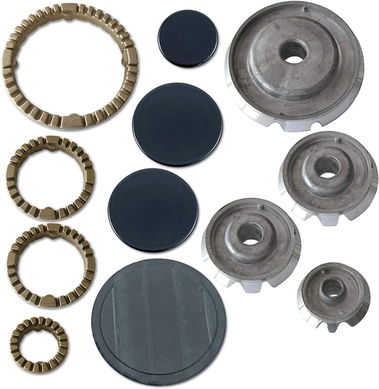 Jpshop Kit Series Burners + Plates + Crowns 4 Burners Flame Retardant Adaptable to Ariston