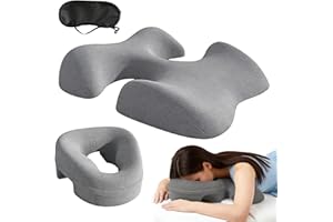 Tshiwort Breast Pillow and Face Down Pillow for Massage Set, Hollow Chest Supportive Breast Pillow, Washable Memory Foam Supp