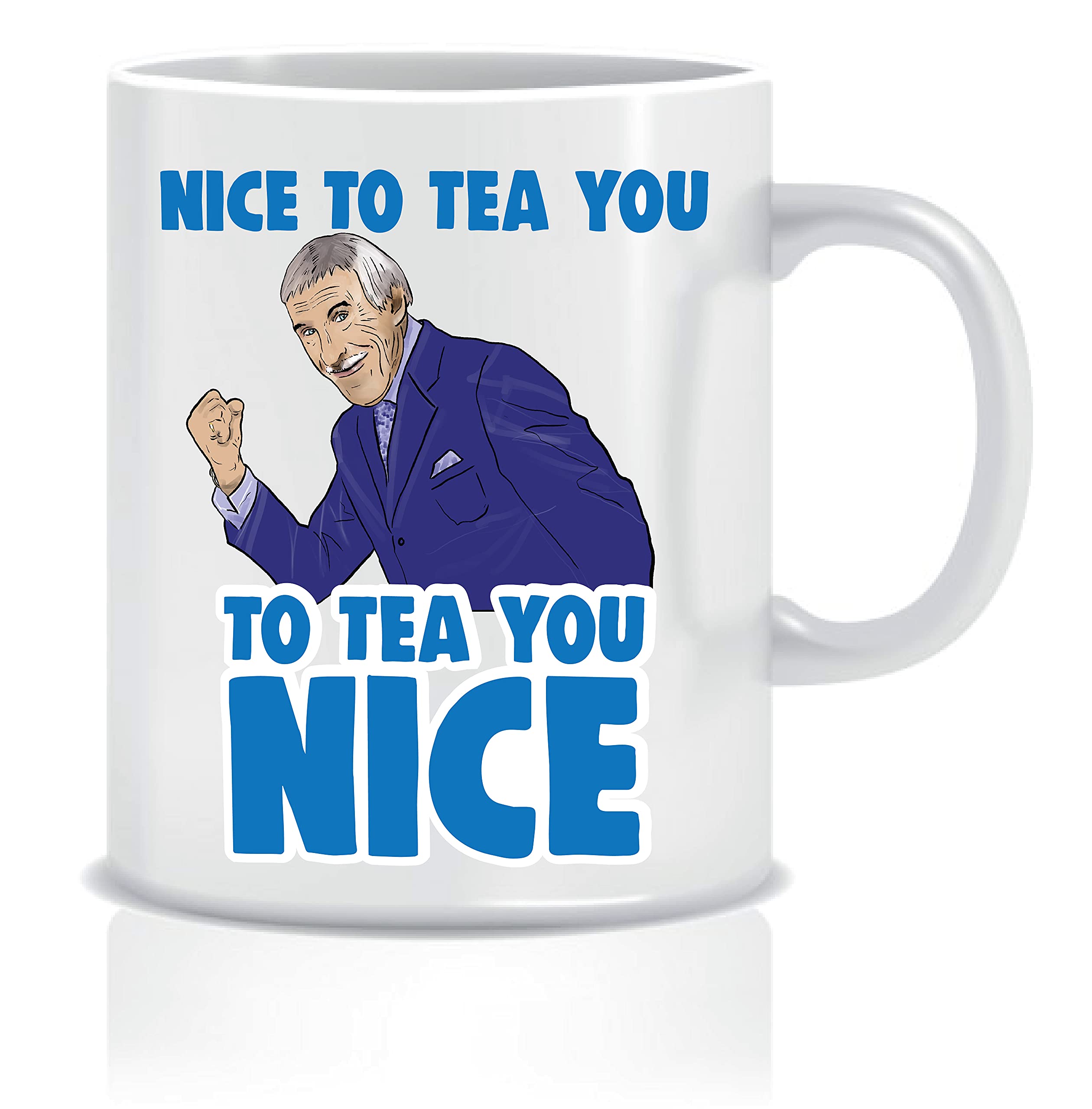 Cheeky Chops Mug Bruce Forsyth Nice to Tea You Novelty Gift CMUG88, White Print