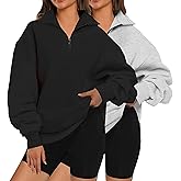 XFIFM 2 Pack Womens Zip Up Hoodies Oversized Sweatshirts Fall Long Sleeve Shirts Fashion Pullover