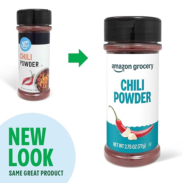 AMAZON GROCERY, CHILI POWDER, 2.75 OZ (PREVIOUSLY HAPPY BELLY, PACKAGING MAY VARY)